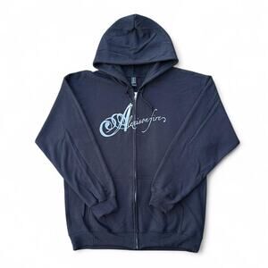 Alexisonfire graphic screen printed on Gildan heavyweight black zip up hoodie